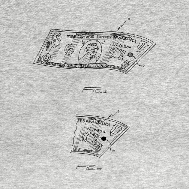 Method of Detecting Counterfeit Currency Bill Vintage Patent Drawing by TheYoungDesigns